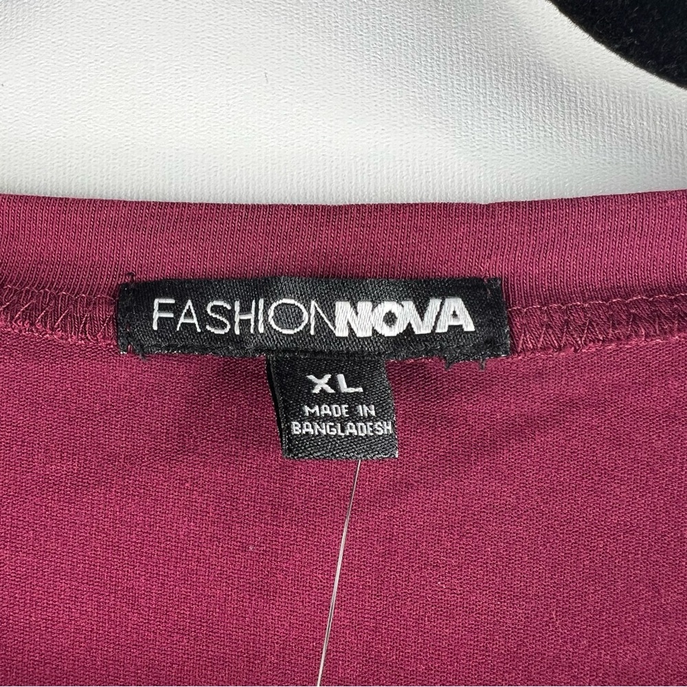 Fashion Nova Women's Voted Most Liked Bodysuit Top Shirt Size XL Wine Brand New - Picture 7 of 8